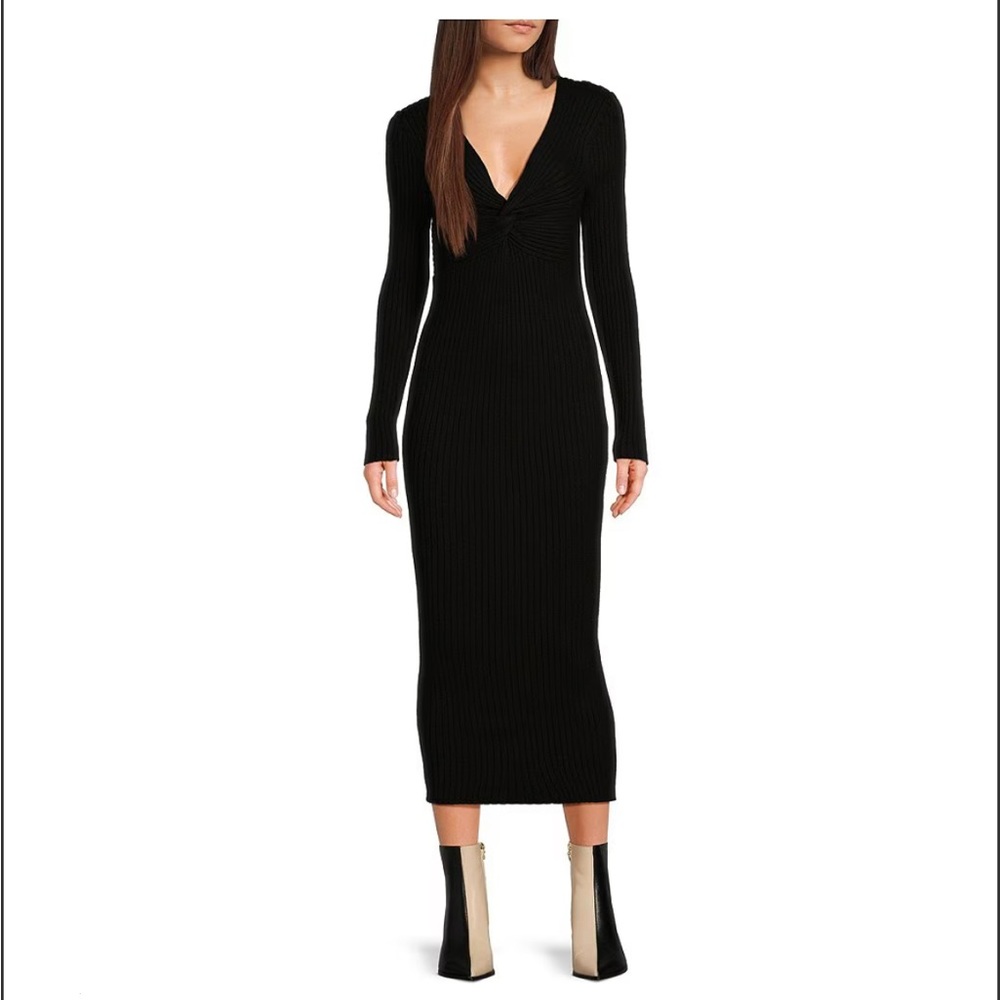 Elegant Black Long Sleeve Sweater Dress. NOTE dress is a Dillard’s exclusive